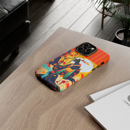 Black Cat in Kimono Phone Cases