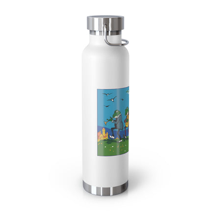Frog and Beetle Band Copper Vacuum Insulated Bottle, 22 oz