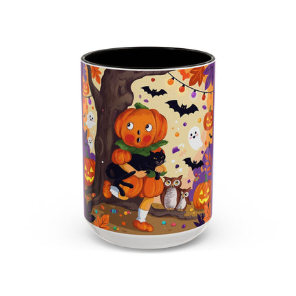 🎃🐈‍⬛ The Pumpkin Child’s Halloween Parade Colorful Mug – Whimsical Storybook Charm