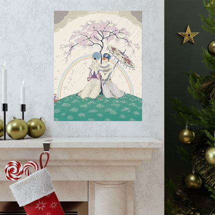 🌸🌈 The Ladies Of The Rainbow Garden Matte Vertical Poster – Art Deco Spring Romance
