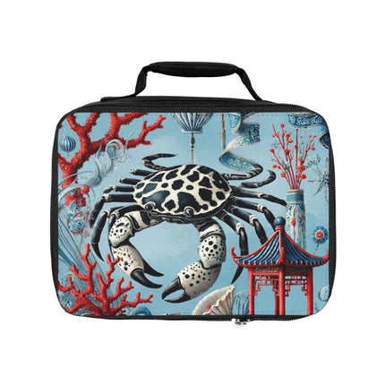 Spotted Crab & Pagoda Lunch Bag – Mystical Ocean & Asian Harmony