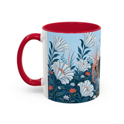 🎨💙 The Enchanted Garden Artist Colorful Mug – Art Deco Floral Whimsy