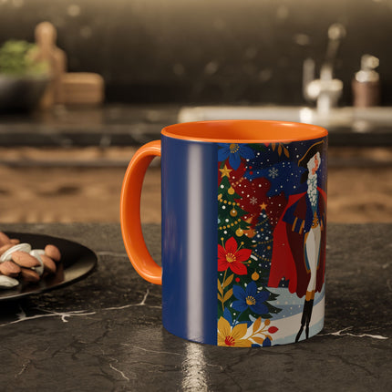🎭❄️ The Christmas Masquerade Lady Colorful Mug – Art Deco Holiday Fantasy