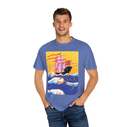 Golden Seas and Whimsical Dreams Unisex Garment-Dyed T-shirt