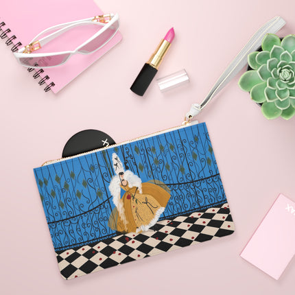 🎭🌹 The Lady At The Masquerade Gates Clutch Bag – Art Deco Fashion Illustration