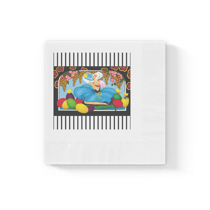Blooms and Chicks White Coined Napkins