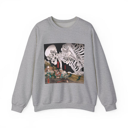 Mitsukuni Defying the Skeleton Spectre by Utagawa Kuniyoshi Heavy Blend™ Crewneck Sweatshirt