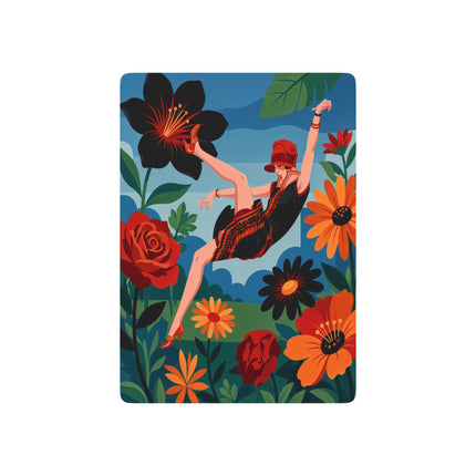 🌺✨ The Lady In The Fabulous Flowers Playing Cards – Art Deco Floral Fantasy
