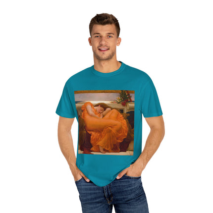 Flaming June by Frederic Leighton Unisex Garment-Dyed T-shirt