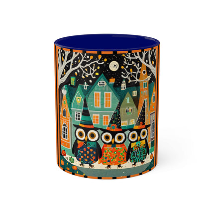 Night of the Trick-or-Treating Owlets Colorful Mugs, 11oz