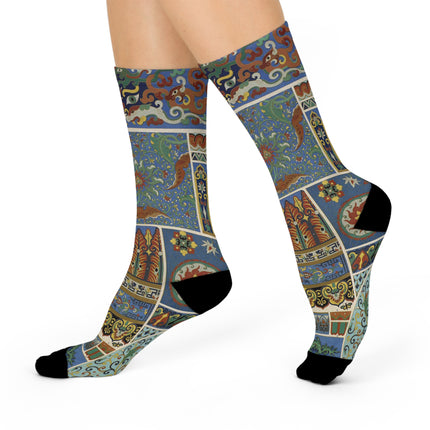 Chinois et Japonais by Auguste Racinet Cushioned Crew Socks