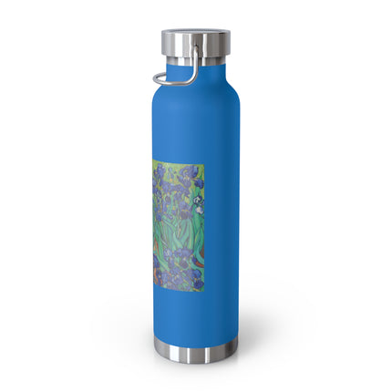 Irises by Vincent Van Gogh Copper Vacuum Insulated Bottle, 22oz