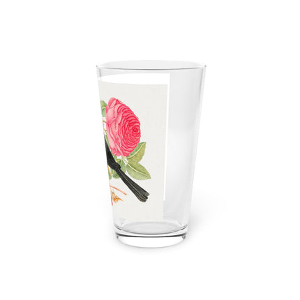 Blackbird with Roses Glass, 16oz