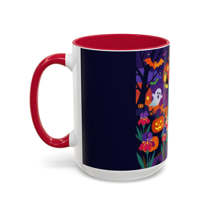🌙🎃 The Moonlit Garden Masquerade Colorful Mug – Floral Halloween Charm