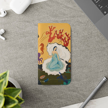🐚🌊 The Lady Of The Enchanted Pearl Flip Case – Art Deco Undersea Fantasy