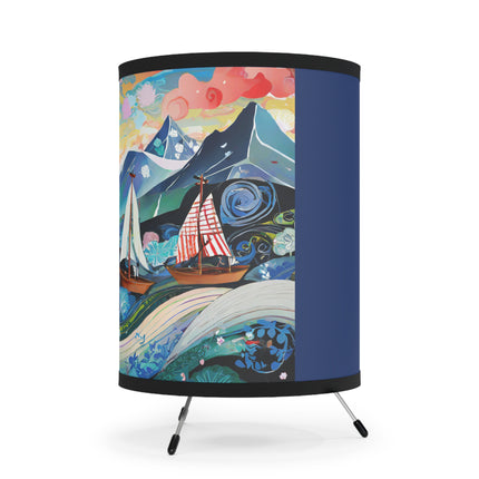 Nautical Patterns Tripod Lamp