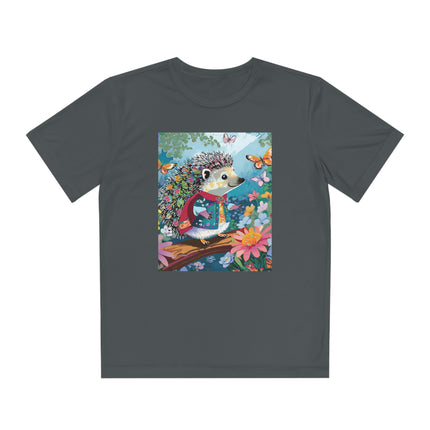 Cute Hedgehog Youth Competitor Tee – Garden Adventure & Whimsical Charm