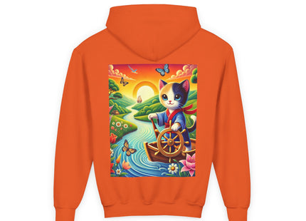 Sailor Kitten’s River Adventure Youth Heavy Blend Hooded Sweatshirt