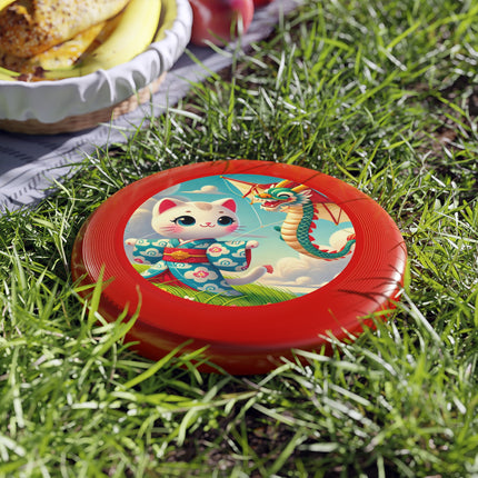 Geisha Kitten and the Dragon Kite Wham-O Frisbee – Windswept Grace & Dragon Flight