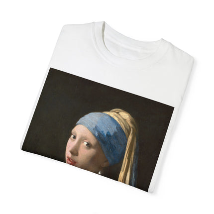 Girl with a Pearl Earring by Johannes Vermeer Unisex Garment-Dyed T-shirt