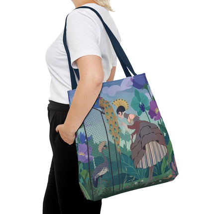 🦚🌸 The Lady Of The Peacock Garden Tote Bag – Art Deco Floral Fantasy