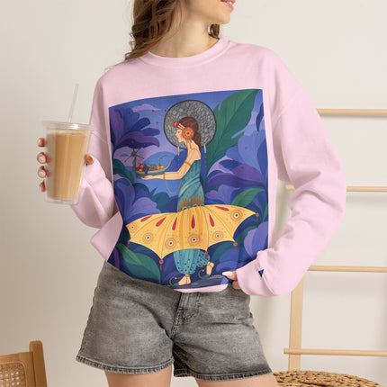 🦋🌿 The Butterfly Garden Offering Crewneck Sweatshirt – Art Deco Botanical Fantasy