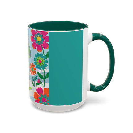 🎿🌸 The Winter Flower Adventurer Colorful Mug – Colorful Ski Fantasy