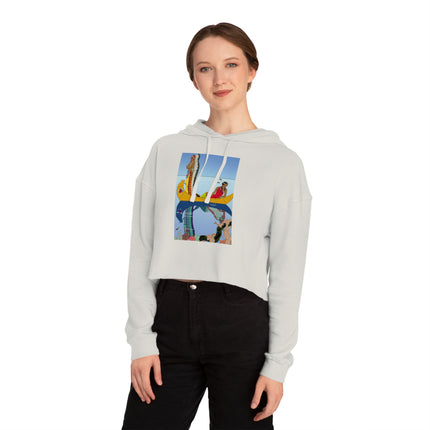 Le long du Missouri (Indian couple on the Missouri River) by George Barbier Women’s Cropped Hooded Sweatshirt