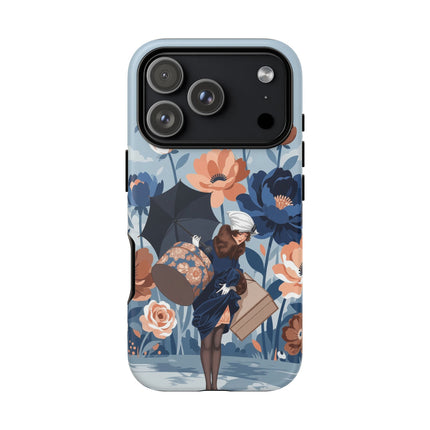 ☂️🌺 The Lady Of The Traveling Garden Phone Case – Art Deco Floral Adventure