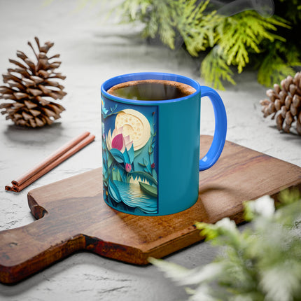 Ethereal Moonlit Lake Colorful Mugs (11oz, 15oz)