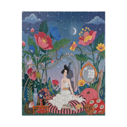 🌙🌺 The Lady Of The Midnight Garden Puzzle – Art Deco Floral Reverie