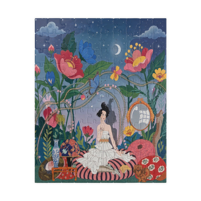 🌙🌺 The Lady Of The Midnight Garden Puzzle – Art Deco Floral Reverie