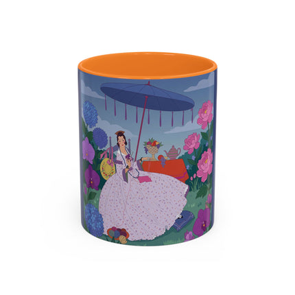 The Lady Of The Garden Tea Party Colorful Mugs – Art Deco Floral Elegance