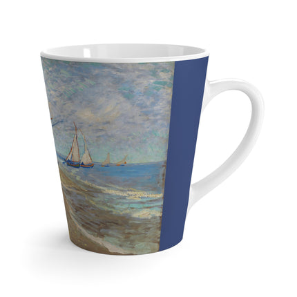 Fishing Boats on the Beach at Saintes-Maries by Vincent Van Gogh Latte Mug