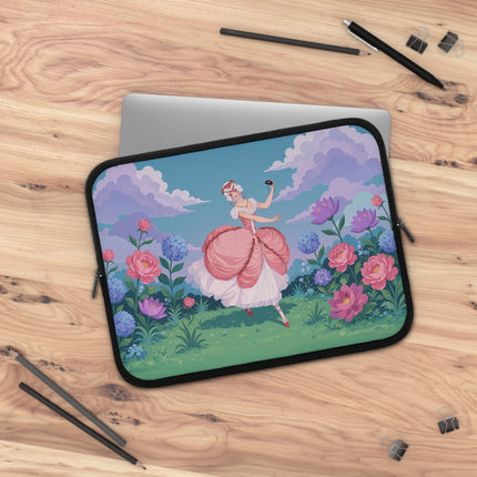 🌸🎭 The Rose Garden Masquerade Laptop Sleeve – Art Deco Floral Elegance