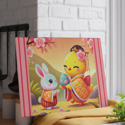 Whimsical Springtime Exchange Glass Cutting Board