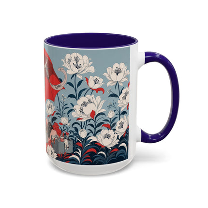 ❤️🌺 The Scarlet Parasol Spectacle Colorful Mug – Art Deco Fashion Elegance