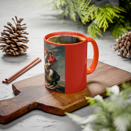 Napoleon Crossing the Alps by Jacques-Louis David Colorful Mugs (11oz, 15oz)