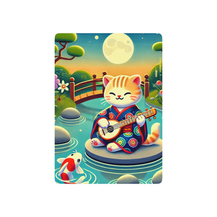 Melodic Kitten by the Koi Pond Playing Cards