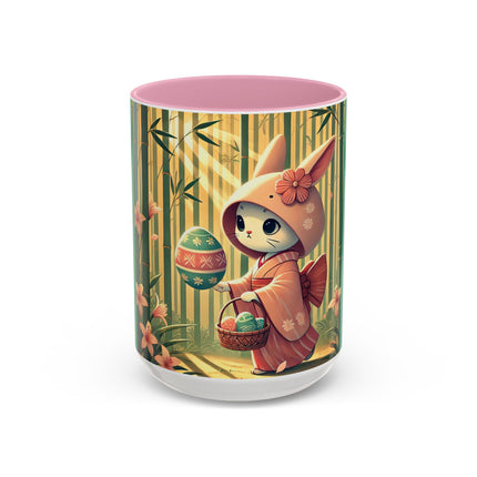 Geisha Kitten’s Easter Stroll Colorful Mugs (11oz, 15oz)