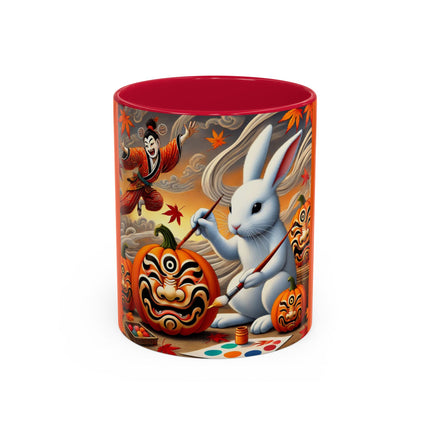 Halloween Rabbit’s Kabuki Jack-o’-Lanterns Colorful Mugs (11oz, 15oz)