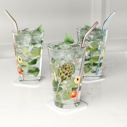 Artichoke, Broad Beans, and Lantern Plant Glass, 16oz