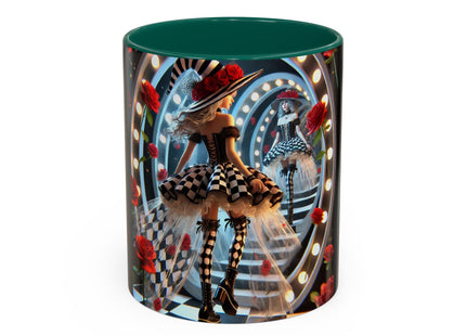 Halloween Witch Through the Mirror Colorful Mugs (11oz, 15oz)