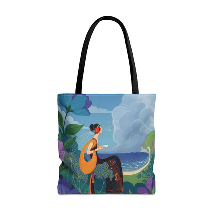 🌊🌺 The Lady Of The Seaside Garden Tote Bag – Art Deco Coastal Fantasy