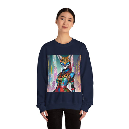 Cyber Cat Glamour Unisex Heavy Blend™ Crewneck Sweatshirt
