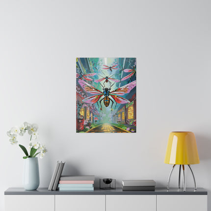 Neon Swarm Matte Canvas, Stretched, 0.75"