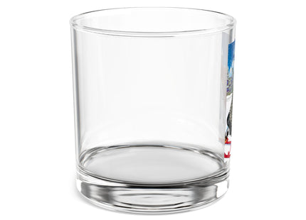 Elegant Winter Woman in Sleigh Rocks Glass, 10oz