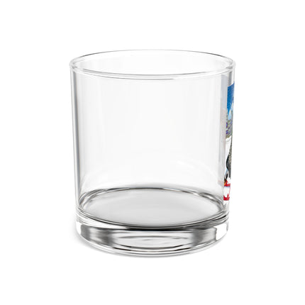 Elegant Winter Woman in Sleigh Rocks Glass, 10oz