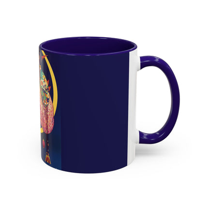 Moonlit Reflections Colorful Mug (11oz, 15oz) – Celestial Elegance, Art Deco Beauty & Dreamy Style