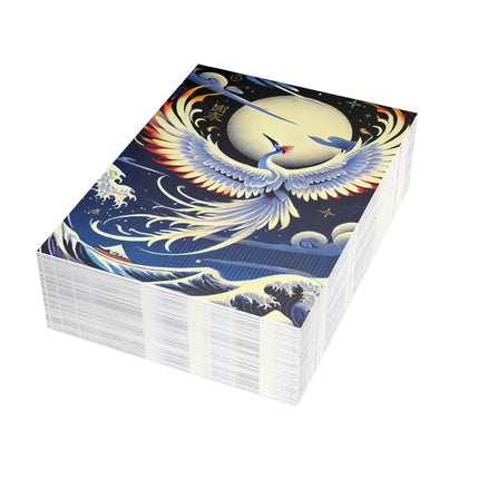 Majestic White Crane Postcards (envelopes included) - Bundles of 10, 30, 50 Pieces